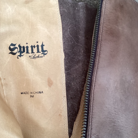 Spirit Lucchese Boot Co Mid Height Wrap Detail Leather Boots - Picture 9 of 11